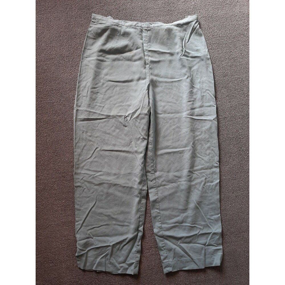 Tommy Bahama cropped Pants womens size 8 Blue Stretch 97% silk